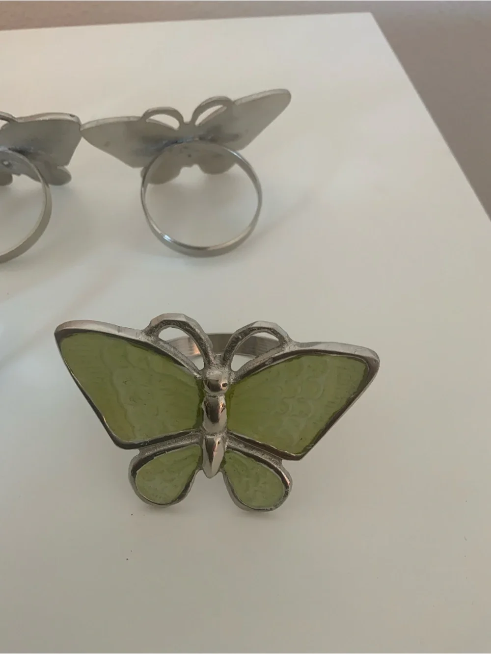 Set of 8 Green Butterfly Decorative Napkin holders
